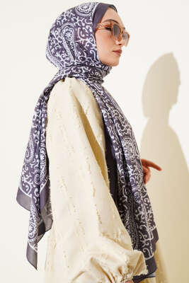 Paisley Desenli Soft Şal Füme - Başörtüsü