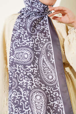 Paisley Desenli Soft Şal Füme - Başörtüsü