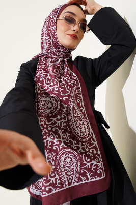 Paisley Desenli Soft Şal Kahve 