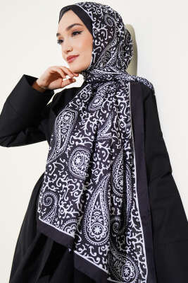 Paisley Desenli Soft Şal Siyah - Başörtüsü