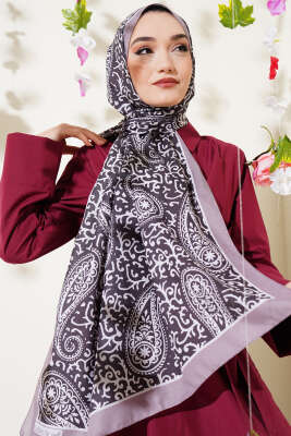 Paisley Desenli Soft Şal Vizon - Başörtüsü