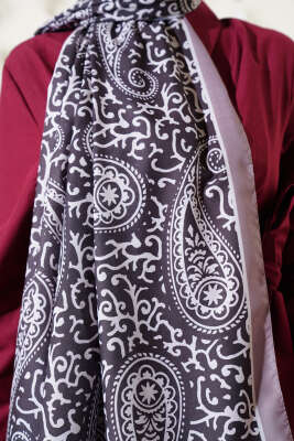 Paisley Desenli Soft Şal Vizon - Başörtüsü