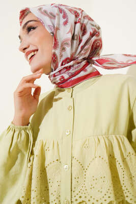 Paisley Detaylı Eşarp Bej - Başörtüsü