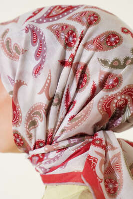 Paisley Detaylı Eşarp Bej - Başörtüsü