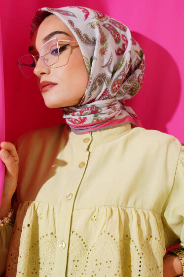 Paisley Detaylı Eşarp Taş - Başörtüsü