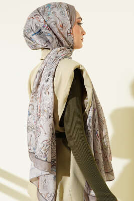 Paisley İşlemeli Soft Şal Nefti - Başörtüsü