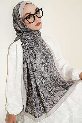 Paisley Kraş Modal Şal Bej - Başörtüsü