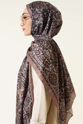 Paisley Motif Soft Şal Vizon - Başörtüsü