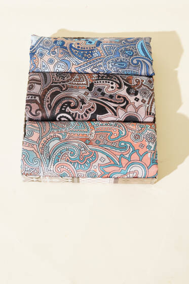 Paisley Motifli 3'lü Şal Seti Asorti 2 - Desenli Şal Seti