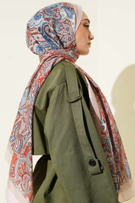 Paisley Motifli Şal Camel - Başörtüsü