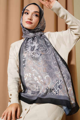 Paisley Motifli Şal Siyah 