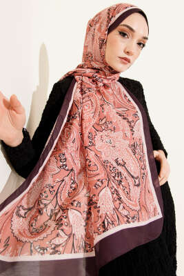 Paisley Motifli Soft Şal Acı Kahve - Başörtüsü