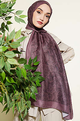Paisley Motifli Soft Şal Acı Kahve 