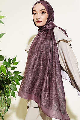 Paisley Motifli Soft Şal Acı Kahve - Başörtüsü
