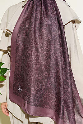 Paisley Motifli Soft Şal Acı Kahve - Başörtüsü