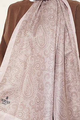 Paisley Motifli Soft Şal Bej - Başörtüsü