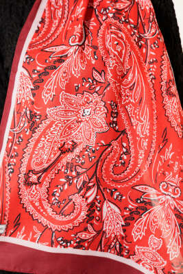 Paisley Motifli Soft Şal Bordo - Yılın Fırsatı