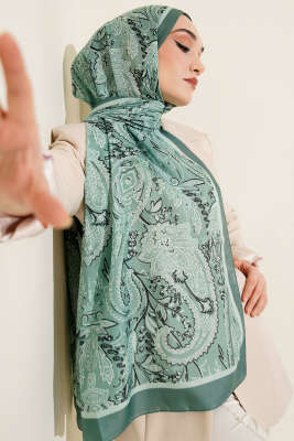 Paisley Motifli Soft Şal Çağla Yeşili 