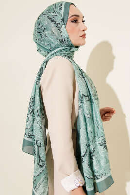 Paisley Motifli Soft Şal Çağla Yeşili - Başörtüsü