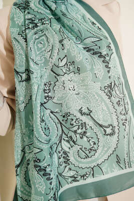 Paisley Motifli Soft Şal Çağla Yeşili - Başörtüsü