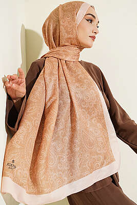 Paisley Motifli Soft Şal Karamel 