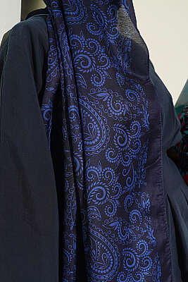 Paisley Motifli Soft Şal Lacivert - Başörtüsü