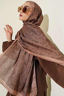 Paisley Motifli Soft Şal Latte - ASSE BONE