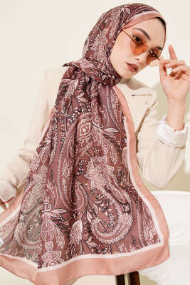 Paisley Motifli Soft Şal Latte - Başörtüsü