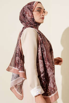 Paisley Motifli Soft Şal Latte - Başörtüsü