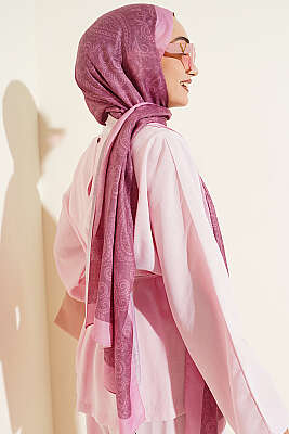 Paisley Motifli Soft Şal Leylak - Başörtüsü