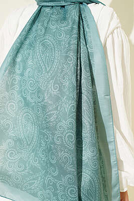 Paisley Motifli Soft Şal Mint - Başörtüsü