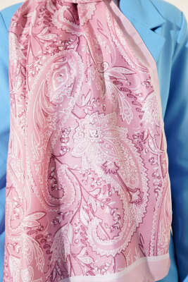 Paisley Motifli Soft Şal Pudra - Başörtüsü