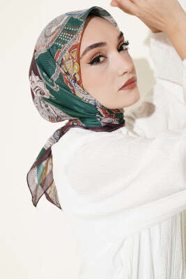 Paisley Retro Desen Eşarp Acı Kahve - SİNEM EŞARP