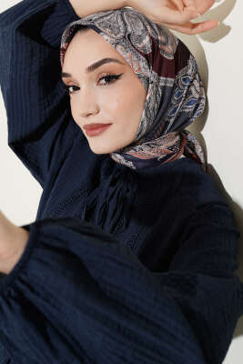 Paisley Retro Desen Eşarp Latte - SİNEM EŞARP