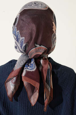 Paisley Retro Desen Eşarp Latte - Başörtüsü