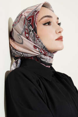Paisley Retro Desen Eşarp Siyah - Başörtüsü