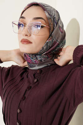 Paisley Retro Desen Eşarp Vizon - Başörtüsü