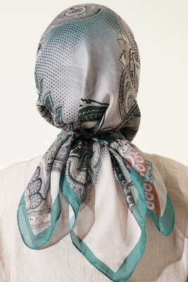 Paisley Retro Desen Eşarp Yeşil - Başörtüsü