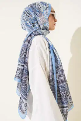 Paisley Rüyası Serisi Şal Bebe Mavi - Başörtüsü
