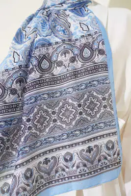 Paisley Rüyası Serisi Şal Bebe Mavi - Başörtüsü