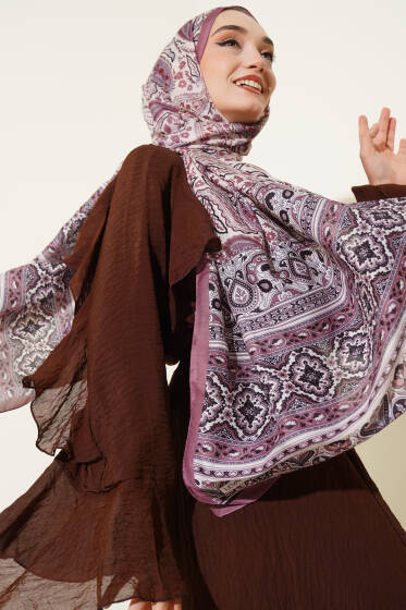 Paisley Rüyası Serisi Şal Gül Kurusu - Başörtüsü