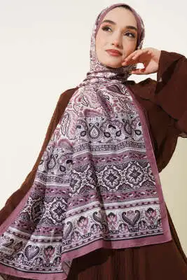Paisley Rüyası Serisi Şal Gül Kurusu - Başörtüsü