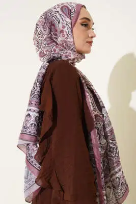 Paisley Rüyası Serisi Şal Gül Kurusu - Başörtüsü
