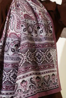 Paisley Rüyası Serisi Şal Gül Kurusu - Başörtüsü