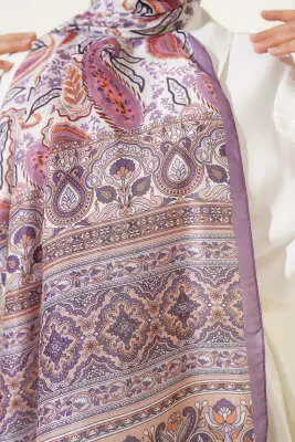 Paisley Rüyası Serisi Şal Lila - Başörtüsü