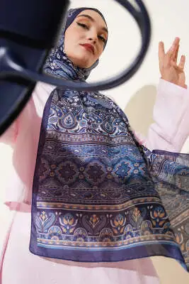 Paisley Rüyası Serisi Şal Mavi 