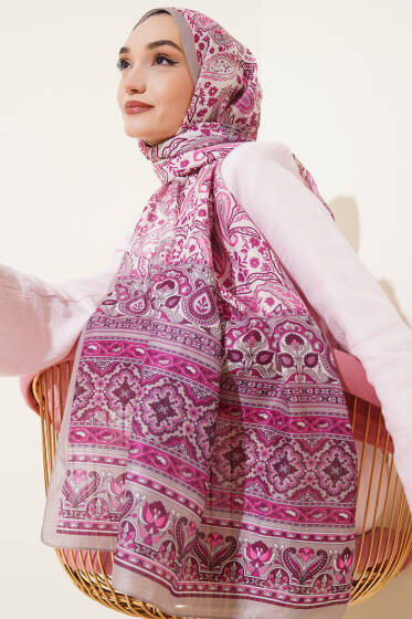 Paisley Rüyası Serisi Şal Vizon - Başörtüsü