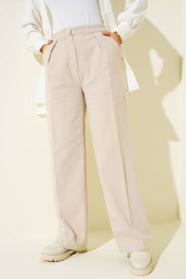 Palazzo Kaşe Pantolon Bej - Pantolon