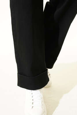 Palazzo Kemerli Kot Pantolon Siyah - Pantolon