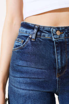 Palazzo Yüksek Bel Kot Pantolon Mavi - Kadın Giyim Modelleri